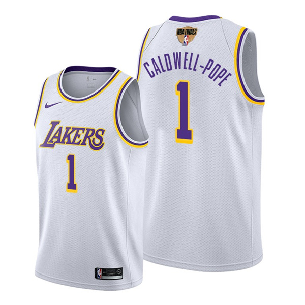 Men's Los Angeles Lakers #1 Kentavious Caldwell-Pope 2020 White Finals Bound Association Edition Stitched Jersey